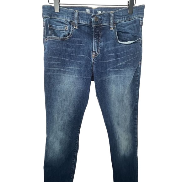 Gap Kids Girls 18 Super Skinny Dark Wash Stretch Denim Jeans - Picture 6 of 15